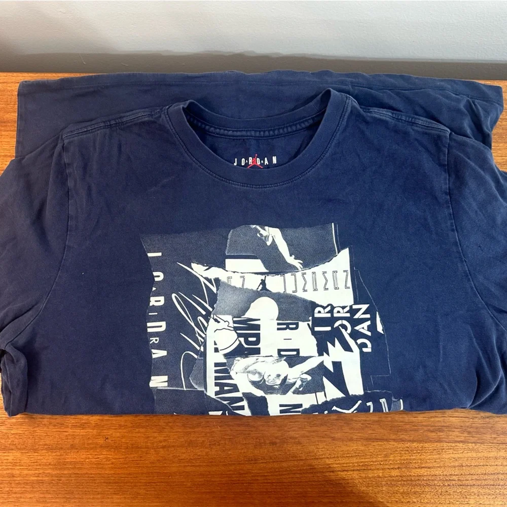 Jordan Men’s Graphic‎ T-Shirt Navy Blue Size M | Michael Jordan Collage Tee